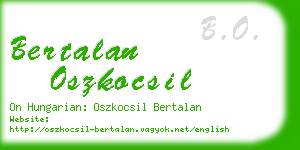 bertalan oszkocsil business card